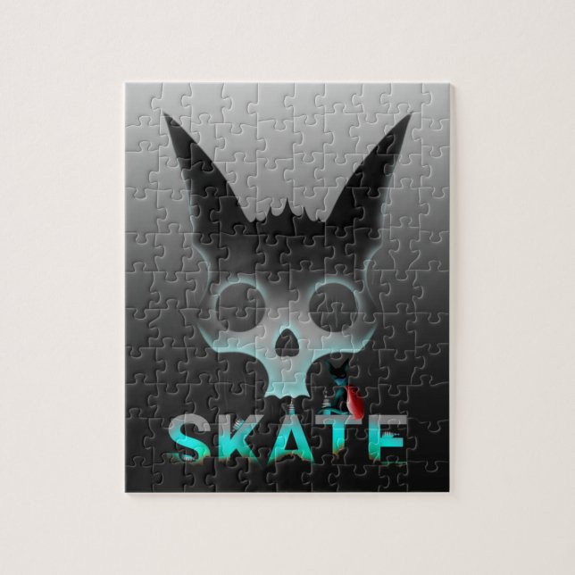 Skull Graffiti Skater Cat Puzzle (Vertikal)
