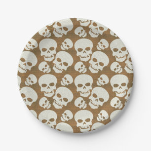 Skull-Grafikmuster-Design Pappteller