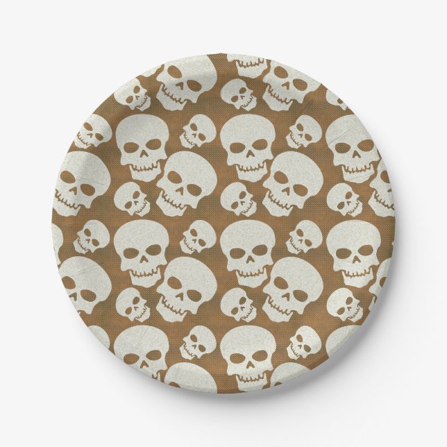 Skull-Grafikmuster-Design Pappteller (Vorderseite)