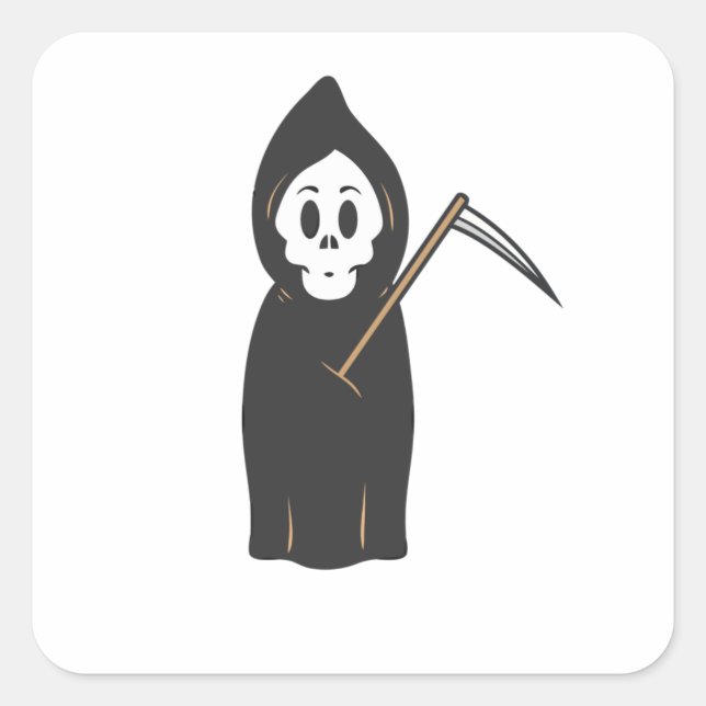 Skull Grimreaper Quadratischer Aufkleber (Vorderseite)