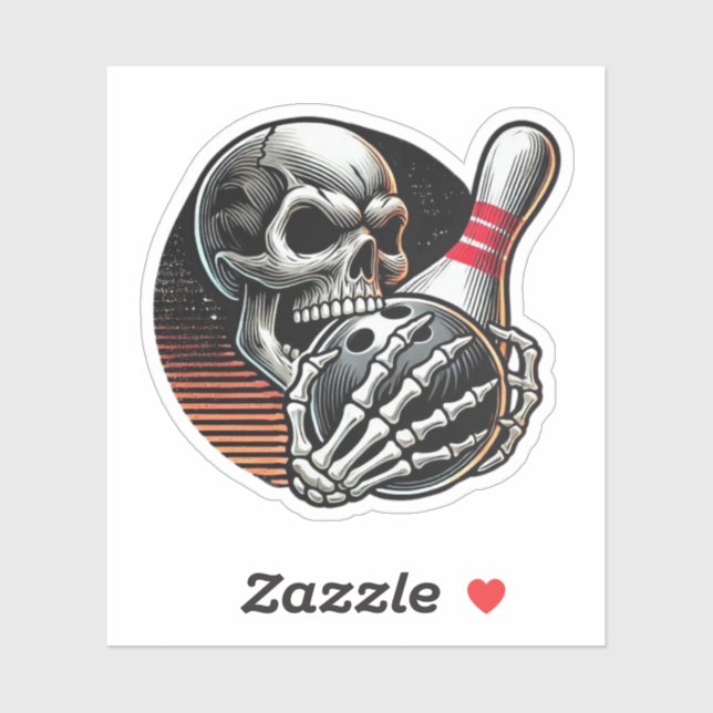 Skull Gripping Bowling Ball Aufkleber (Blatt)