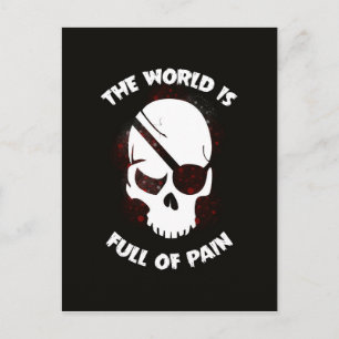 Skull Halloween Dark Black Beängstigend Postkarte