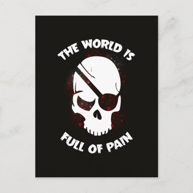 Skull Halloween Dark Black Beängstigend Postkarte (Vorderseite)