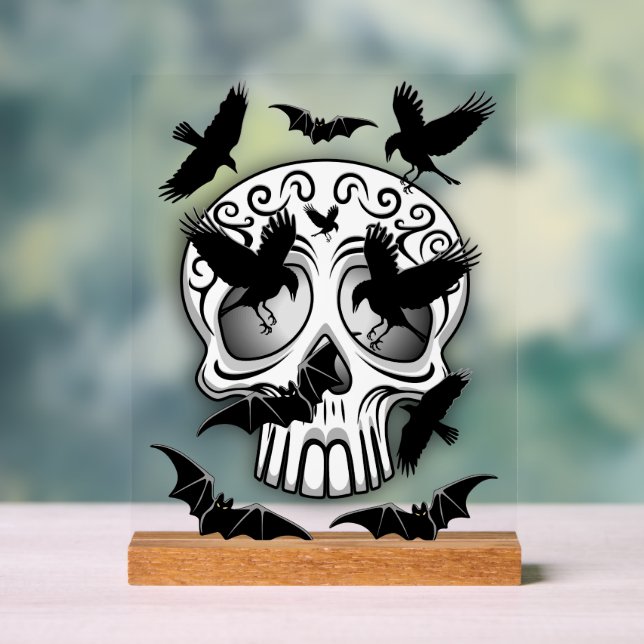 Skull Halloween Dekorative Calaveras Acrylschild (Neutral)