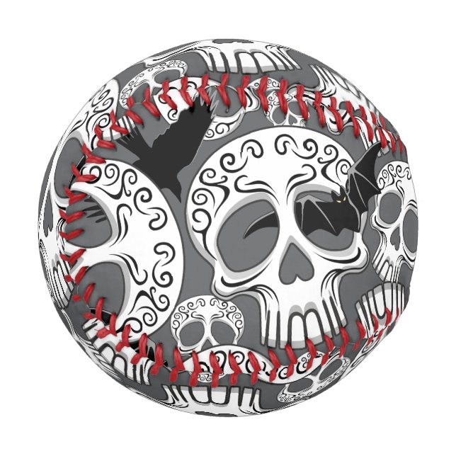 Skull Halloween Dekorative Calaveras Baseball (Vorderseite Links)