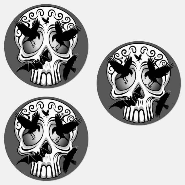 Skull Halloween Dekorative Calaveras Etiketten (Gruppe)