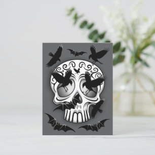 Skull Halloween Dekorative Calaveras Feiertagspostkarte