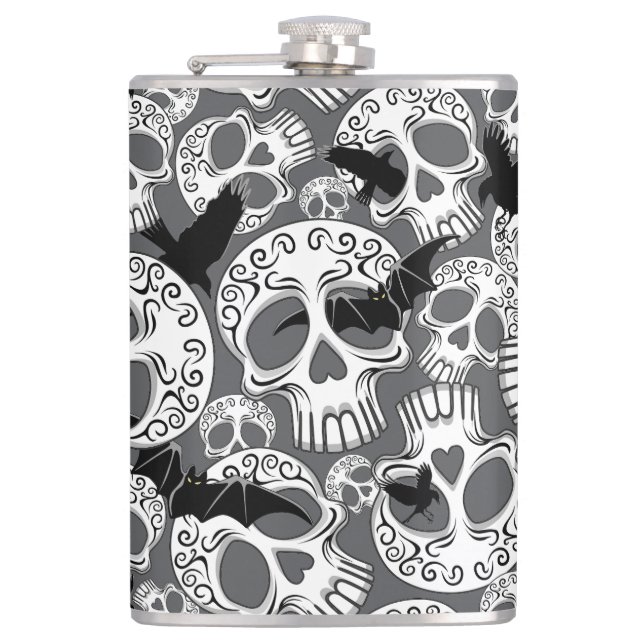 Skull Halloween Dekorative Calaveras Flachmann (Vorderseite)
