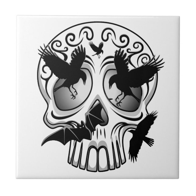 Skull Halloween Dekorative Calaveras Fliese (Vorderseite)