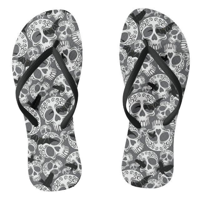 Skull Halloween Dekorative Calaveras Flip Flops (Fußbett)