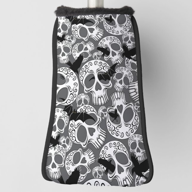 Skull Halloween Dekorative Calaveras Golf Headcover (Rotieren 90)