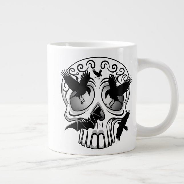 Skull Halloween Dekorative Calaveras Jumbo-Tasse (Rechts)