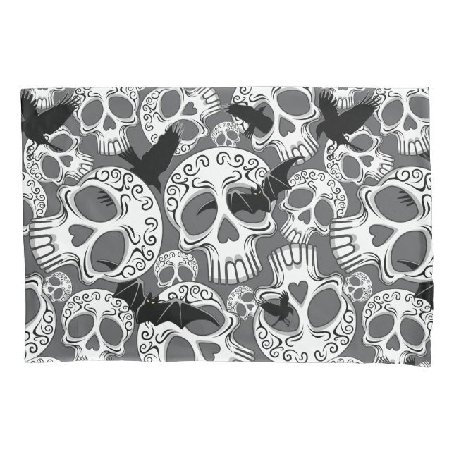 Skull Halloween Dekorative Calaveras Kissenbezug (Vorderseite)