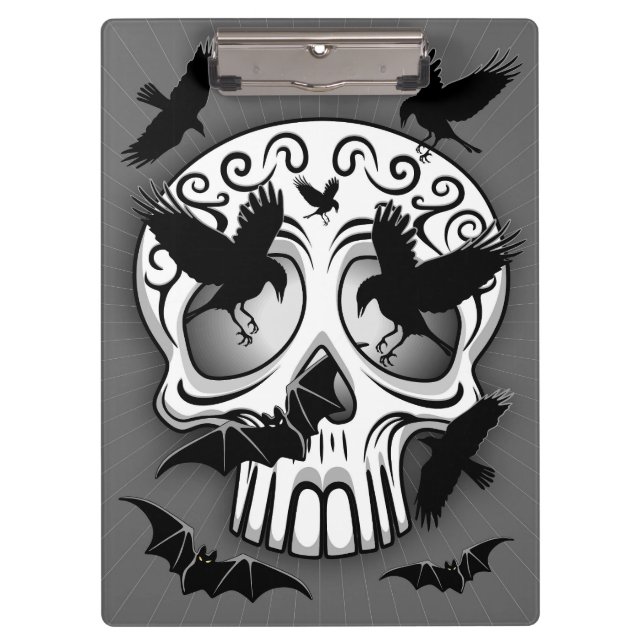 Skull Halloween Dekorative Calaveras Klemmbrett (Vorderseite)