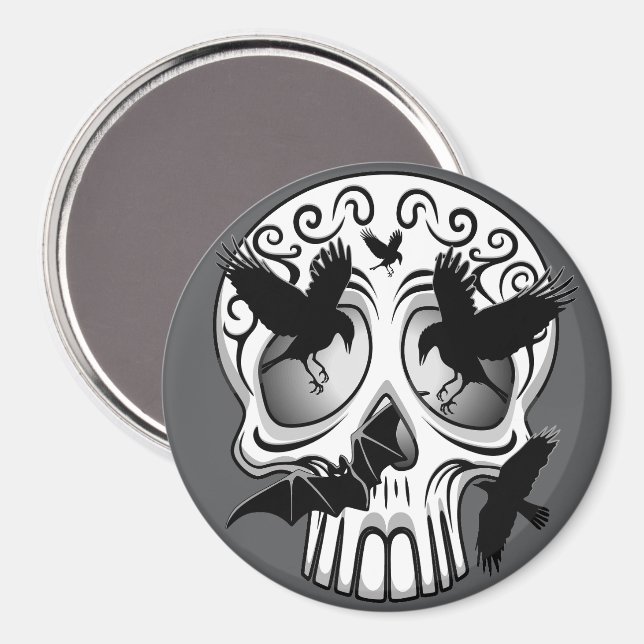 Skull Halloween Dekorative Calaveras Magnet (Vorderseite/Rückseite)