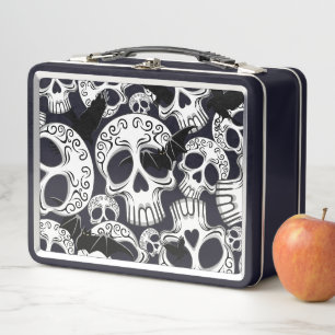 Skull Halloween Dekorative Calaveras Metall Brotdose