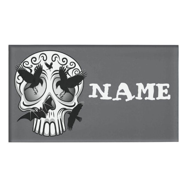 Skull Halloween Dekorative Calaveras Namenschild (Vorderseite)