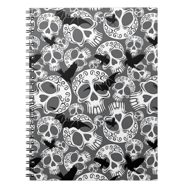 Skull Halloween Dekorative Calaveras Notizblock (Vorderseite)