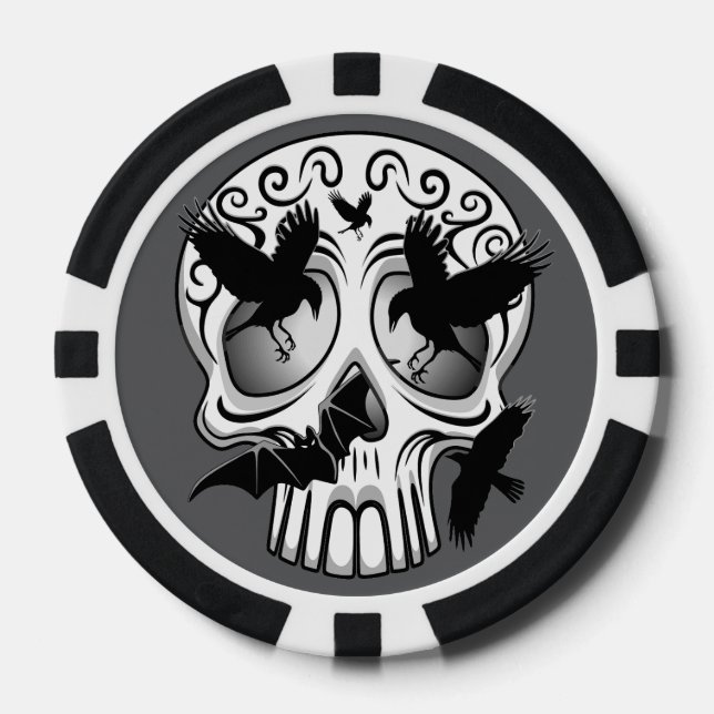 Skull Halloween Dekorative Calaveras Pokerchips (Vorderseite)
