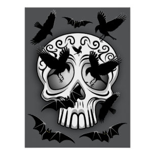 Skull Halloween Dekorative Calaveras Poster