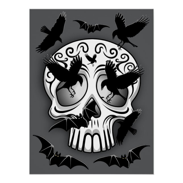 Skull Halloween Dekorative Calaveras Poster (Vorderseite)