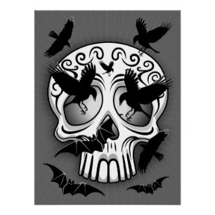 Skull Halloween Dekorative Calaveras Poster