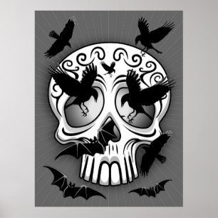 Skull Halloween Dekorative Calaveras Poster