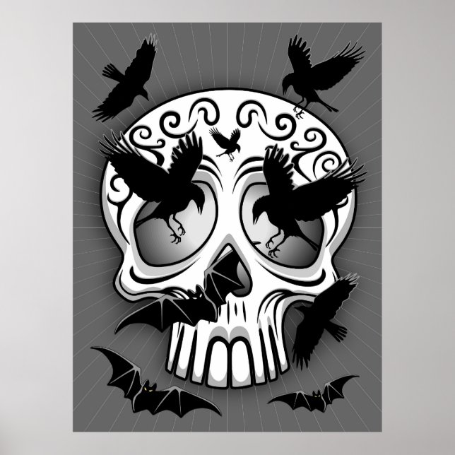 Skull Halloween Dekorative Calaveras Poster (Vorne)