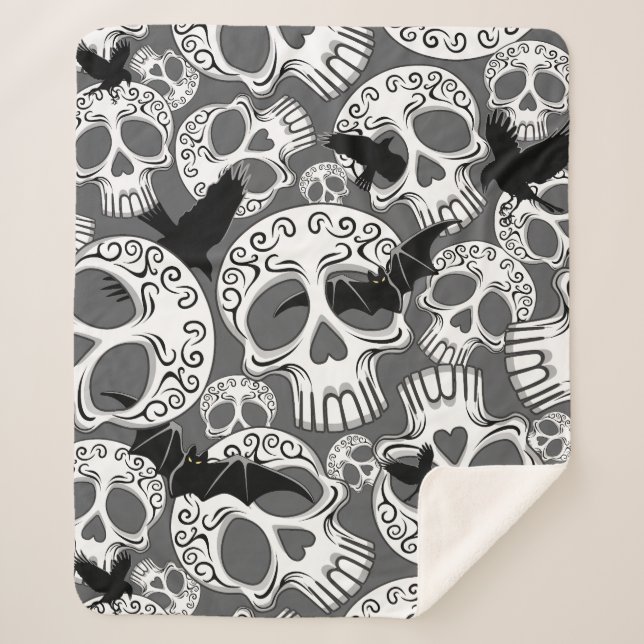 Skull Halloween Dekorative Calaveras Sherpadecke (Vorderseite)