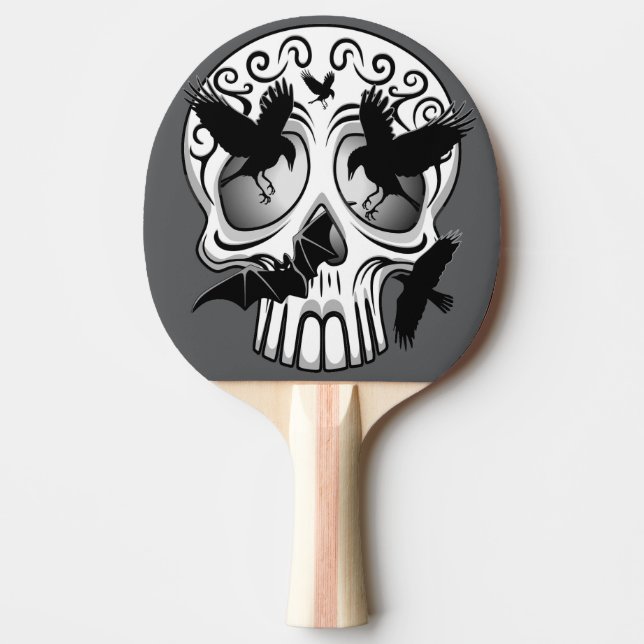 Skull Halloween Dekorative Calaveras Tischtennis Schläger (Vorderseite)