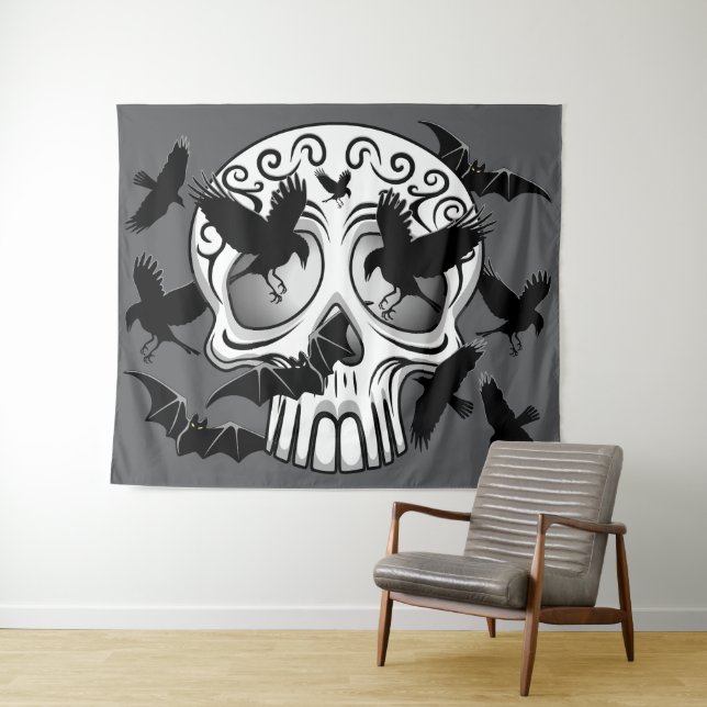 Skull Halloween Dekorative Calaveras Wandteppich (Beispiel (Horizontal))