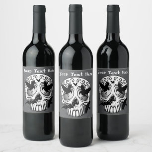 Skull Halloween Dekorative Calaveras Weinetikett