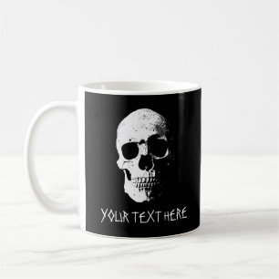 Skull-Halloween für benutzerdefinierbare Text&Desi Kaffeetasse
