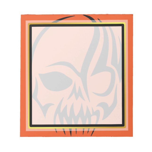 Skull Halloween Goldboarder Notizblock (Vorderseite)