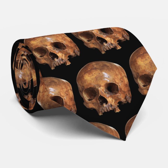 Skull Halloween Krawatte (Gerollt)