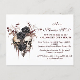 Skull Halloween Open House Einladung Postkarte
