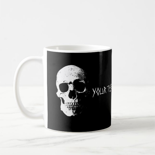 Skull-Halloween-Party für benutzerdefinierte Textv Kaffeetasse (Links)