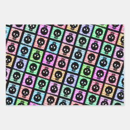 Skull Halloween Wrapping Paper Set Geschenkpapier Set