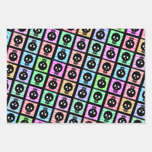 Skull Halloween Wrapping Paper Set Geschenkpapier Set