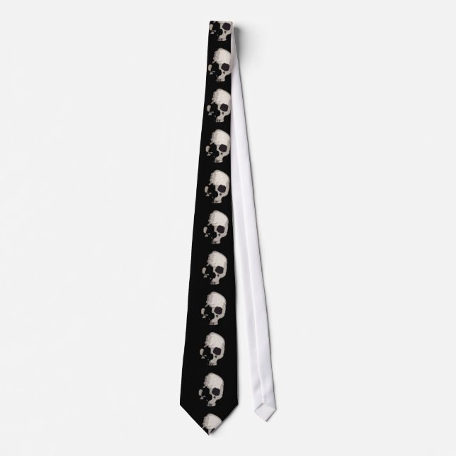 Skull Hand Drawn Artwork Neck Tie Krawatte (Vorderseite)