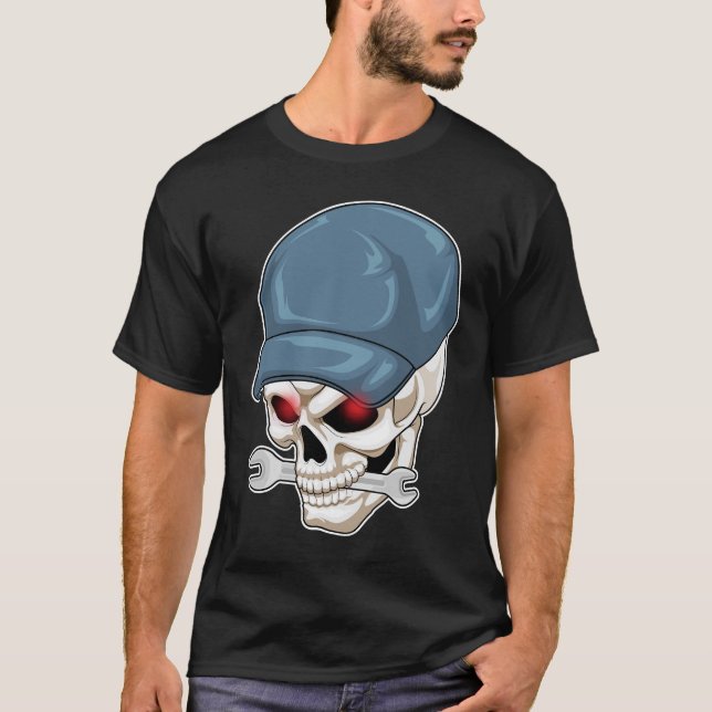 Skull Handwerker Wrench T-Shirt (Vorderseite)