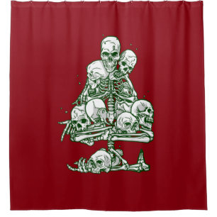 skull hässlichen Weihnachtsbaum Skelett gotisch Duschvorhang