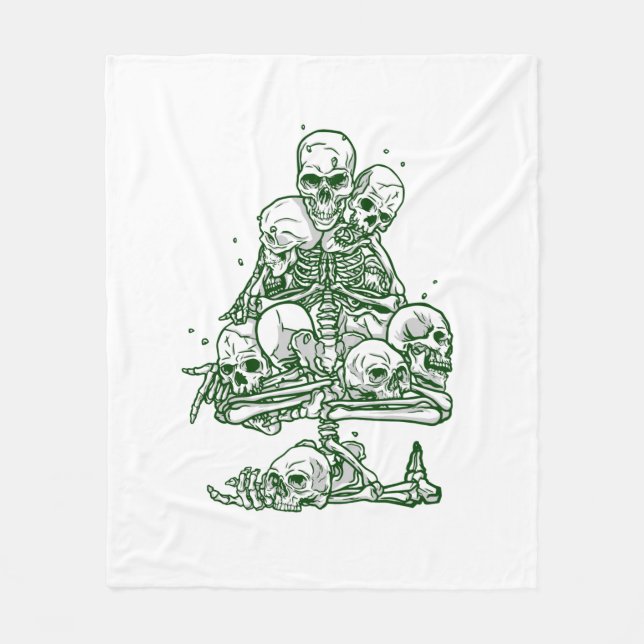 skull hässlichen Weihnachtsbaum Skelett gotisch Fleecedecke (Vorderseite)
