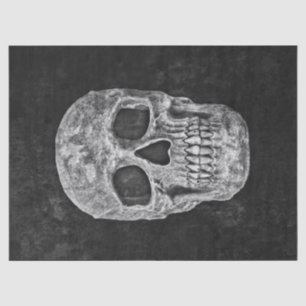 Skull Head Gothic Black And White Grunge Seidenpapier