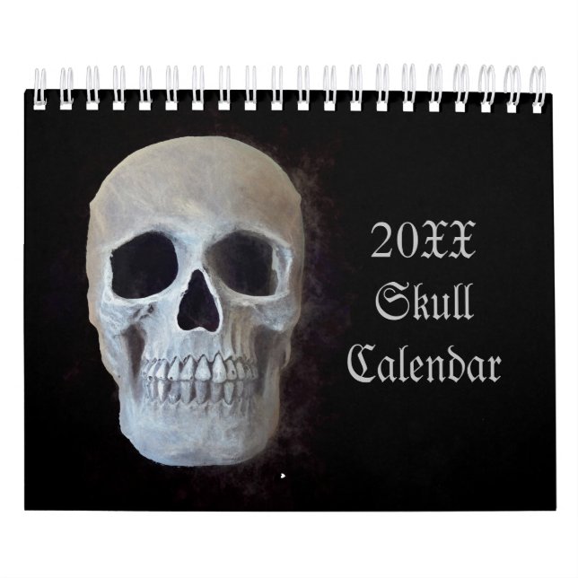Skull Head Gothic Cool Fun Trendy Art 2024 Kalender (Titelbild)