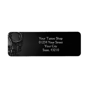 Skull Head Gothic Gray Cool Metallic