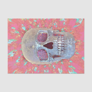 Skull Head Gothic Pop Art Rosa Abstrakt Moderne Seidenpapier