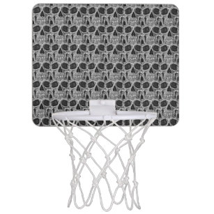 Skull Head Gothic Schwarz-Weiß Cool Art Muster Mini Basketball Netz