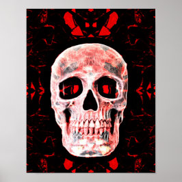 Skull Head Pop Art Gothic Black Modern Poster