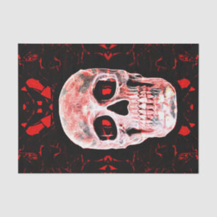 Skull Head Pop Art Gothic Black Modern Seidenpapier